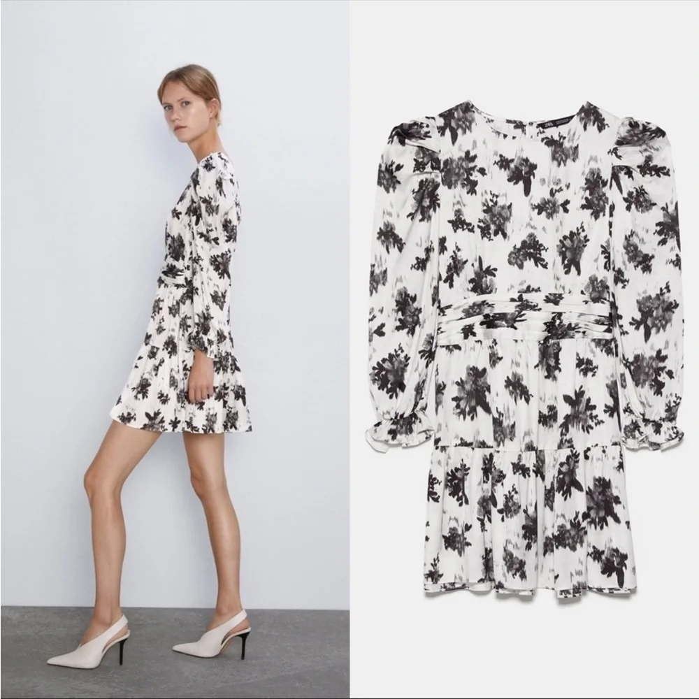 Zara floral satin mini dress - Picture 3 of 5